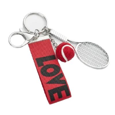 Брелок теннисная ракетка "Love" red