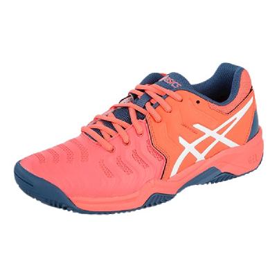 Детские теннисные кроссовки Asics Gel-Resolution 7 GS Clay Papaya/White