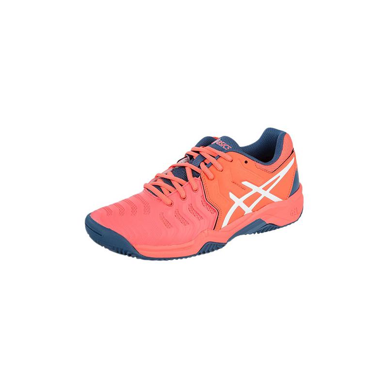 Детские теннисные кроссовки Asics Gel-Resolution 7 GS Clay Papaya/White