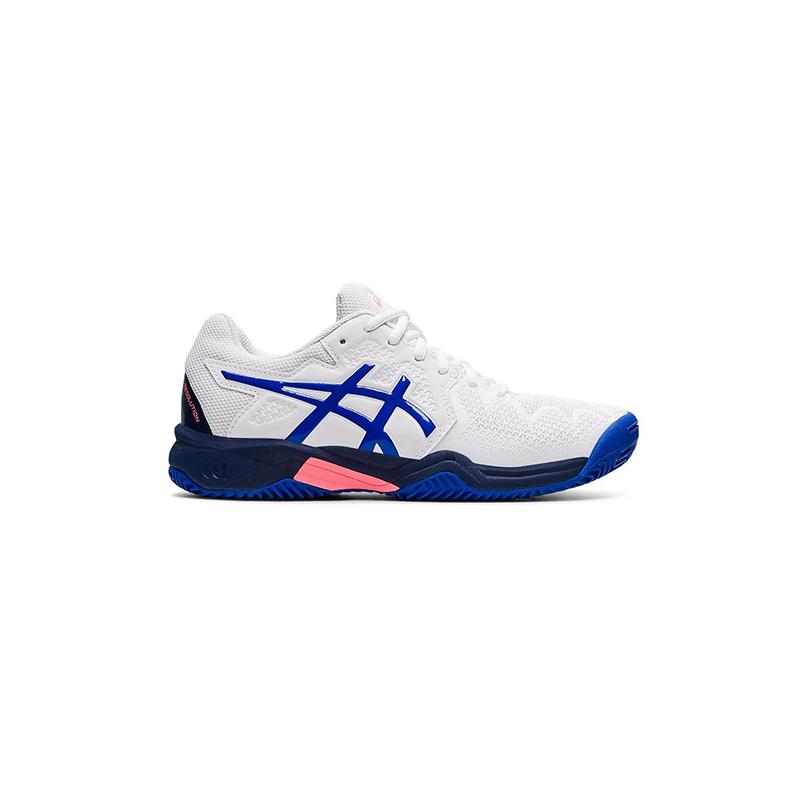 Детские теннисные кроссовки Asics Gel-Resolution 8 GS Clay White/Lazuri Blue
