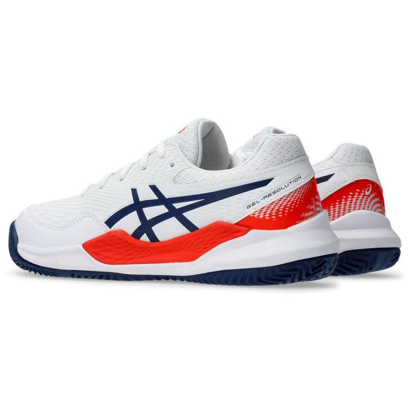 Детские теннисные кроссовки Asics Gel-Resolution 9 Clay White/Blue Expanse