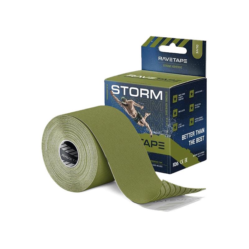 Кинезиотейп RaveTape Storm, 5см х 5м (Оливковый)