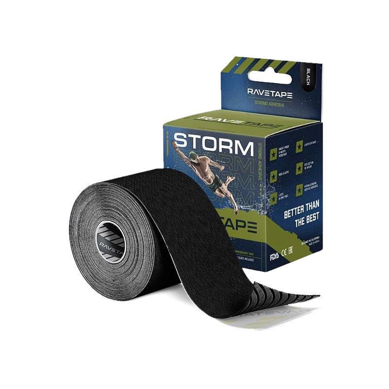 Кинезиотейп RaveTape Storm, 5см х 5м (Черный)