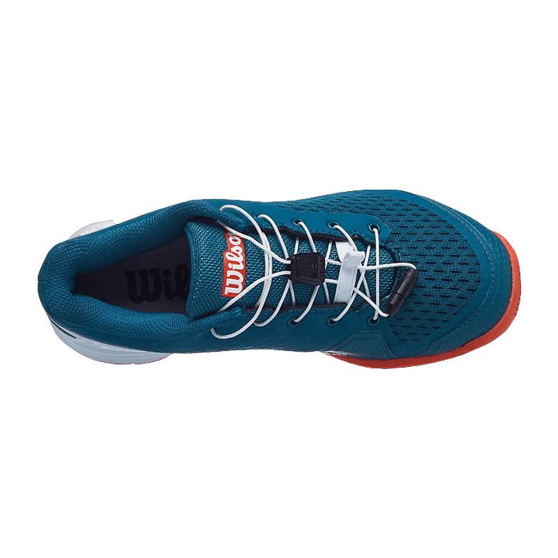 Кроссовки детские Wilson Rush Pro 4.0 JR QL (Blue Coral/White/Fiesta)