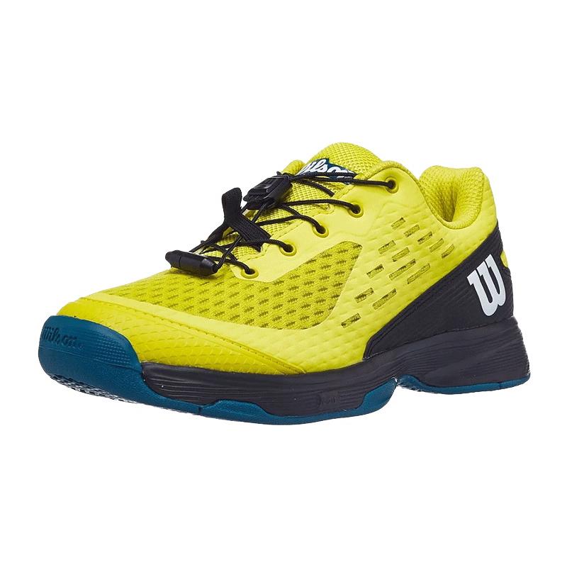 Кроссовки детские Wilson Rush Pro 4.0 JR QL (Sulphur Spring/Black/Blue Coral)