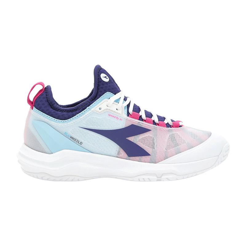 Кроссовки женские Diadora Speed Blushield Fly 4 + W AG (White/Blue Print/Pink Yarrow)