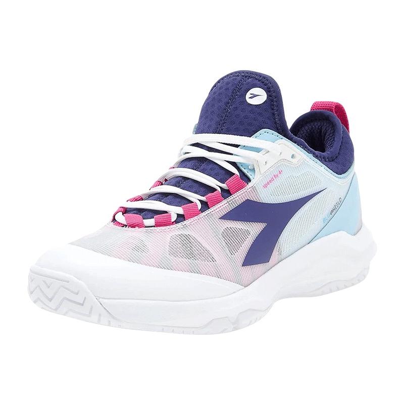 Кроссовки женские Diadora Speed Blushield Fly 4 + W AG (White/Blue Print/Pink Yarrow)