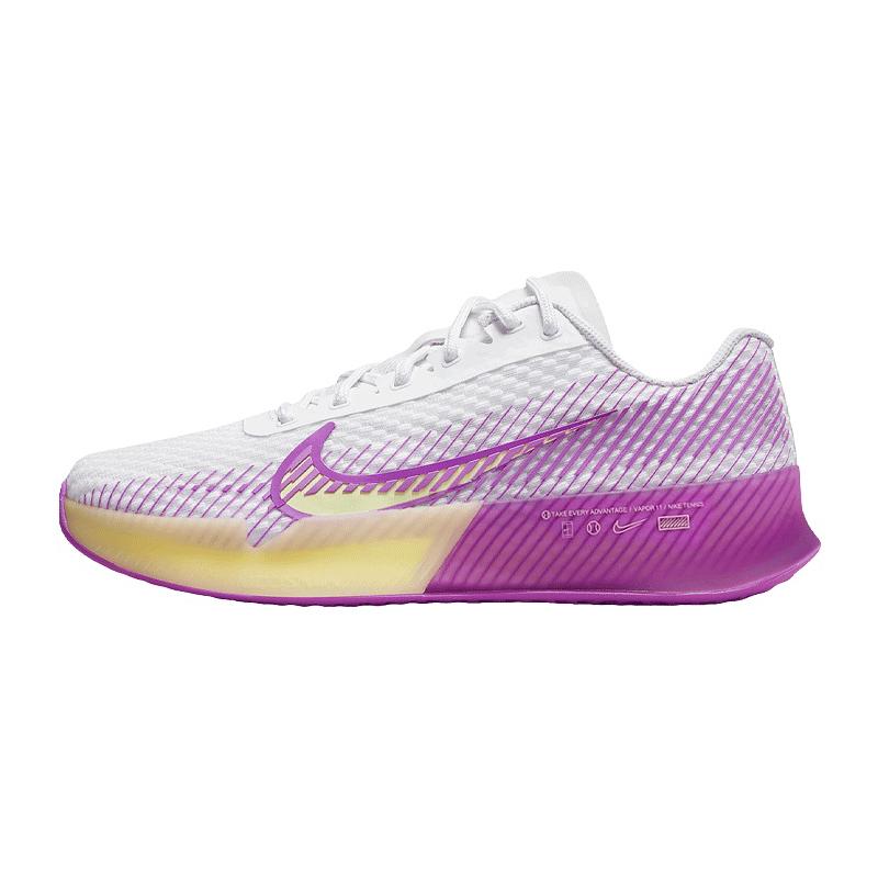 Кроссовки женские Nike Court Air Zoom Vapor 11 (Белый/Фиолетовый/Желтый)