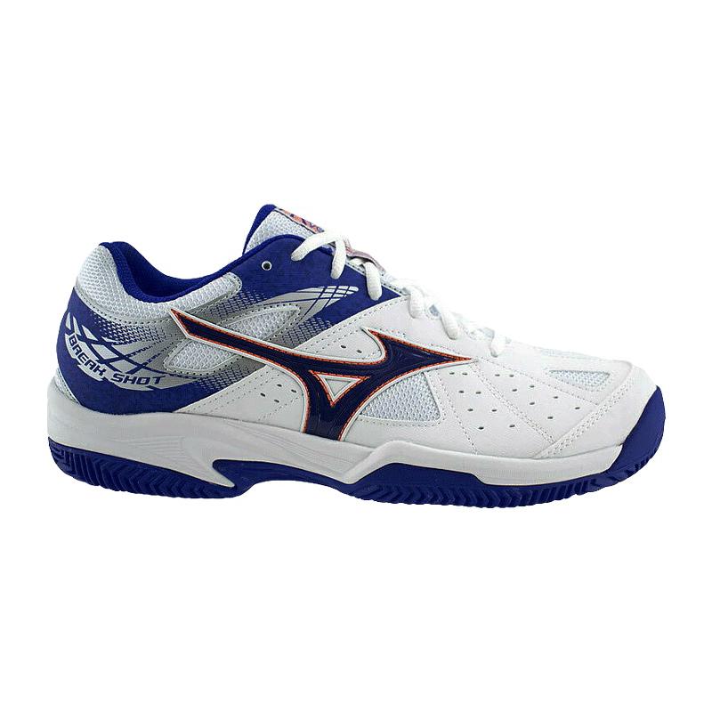 Кроссовки мужские Mizuno Breakshot 2 Clay (Белый/Синий/Красный)