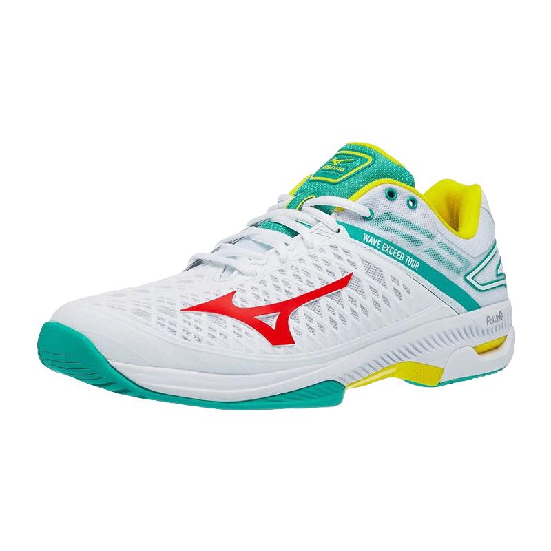 Кроссовки мужские Mizuno Exceed Tour 4 (Белый/Красный/Зеленый)