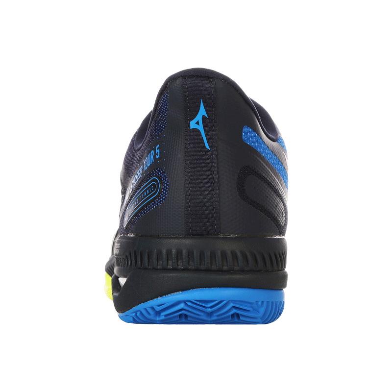 Кроссовки мужские Mizuno Exceed Tour 5 Clay (Черный/Желтый/Синий)