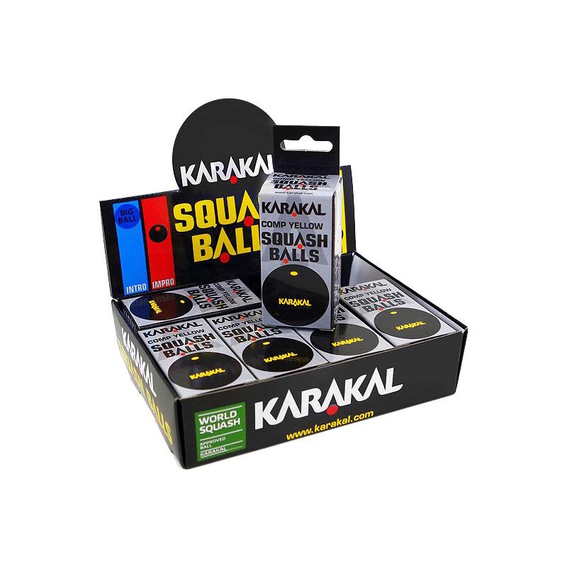 Мячи для сквоша Karakal Yellow Dot Squash Balls 12 (6x2)