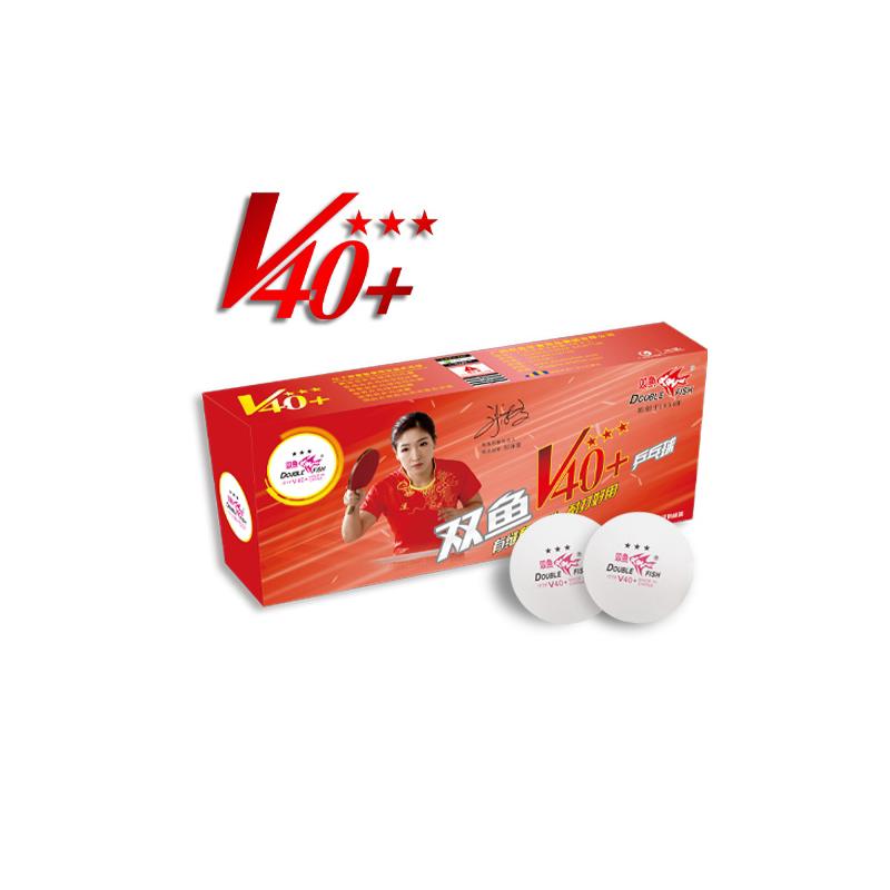 Мячи DOUBLE FISH 3*** V40+ Volant (в упаковке 10 шт.) белые