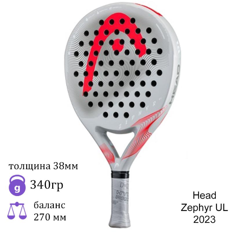 Ракетка для падел Head Zephyr UL 2023 Grey/Orange