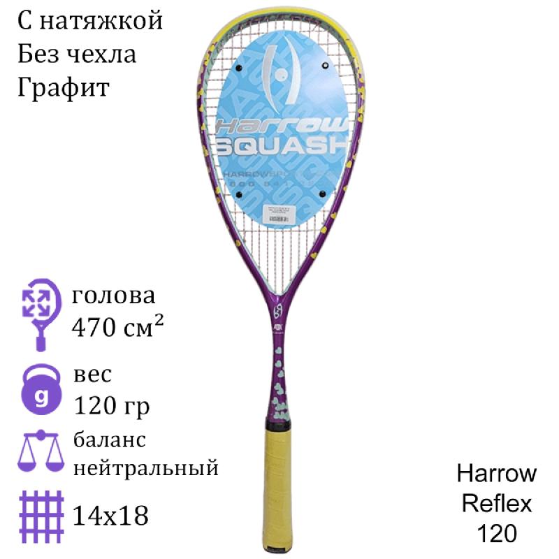 Ракетка для сквоша Harrow Reflex 120 Squash Racquet (Purple/Yellow)