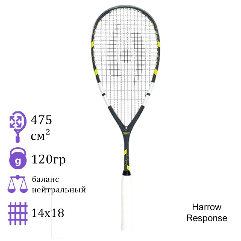 Ракетка для сквоша Harrow Response Grey/White/Yellow