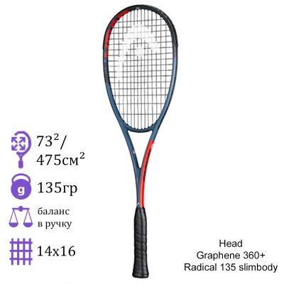 Ракетка для сквоша Head Graphene 360+ Radical 135 slimbody