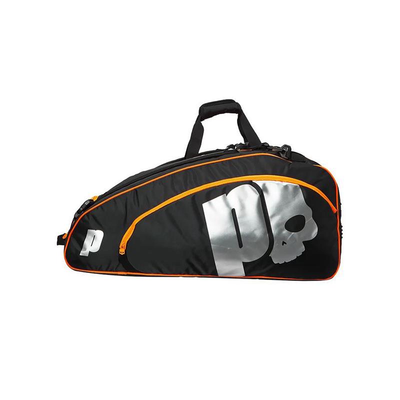 Сумка Prince by Hydrogen Chrome на 12 ракеток Black Silver Orange