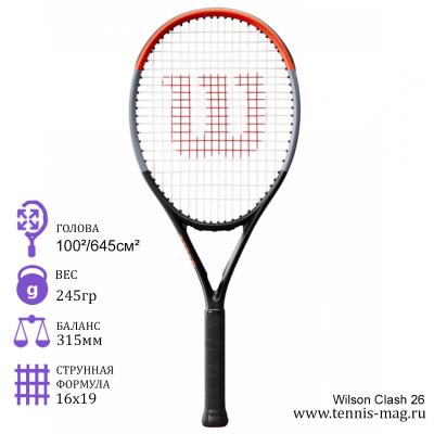 Теннисная ракетка детская Wilson 26 Clash Junior