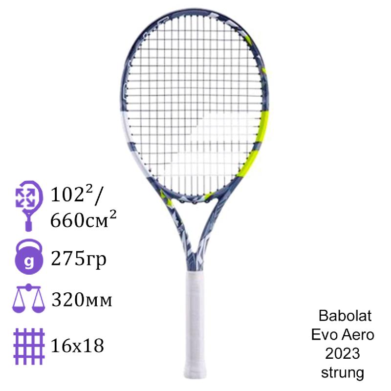 Теннисная ракетка Babolat Evo Aero 2023 strung