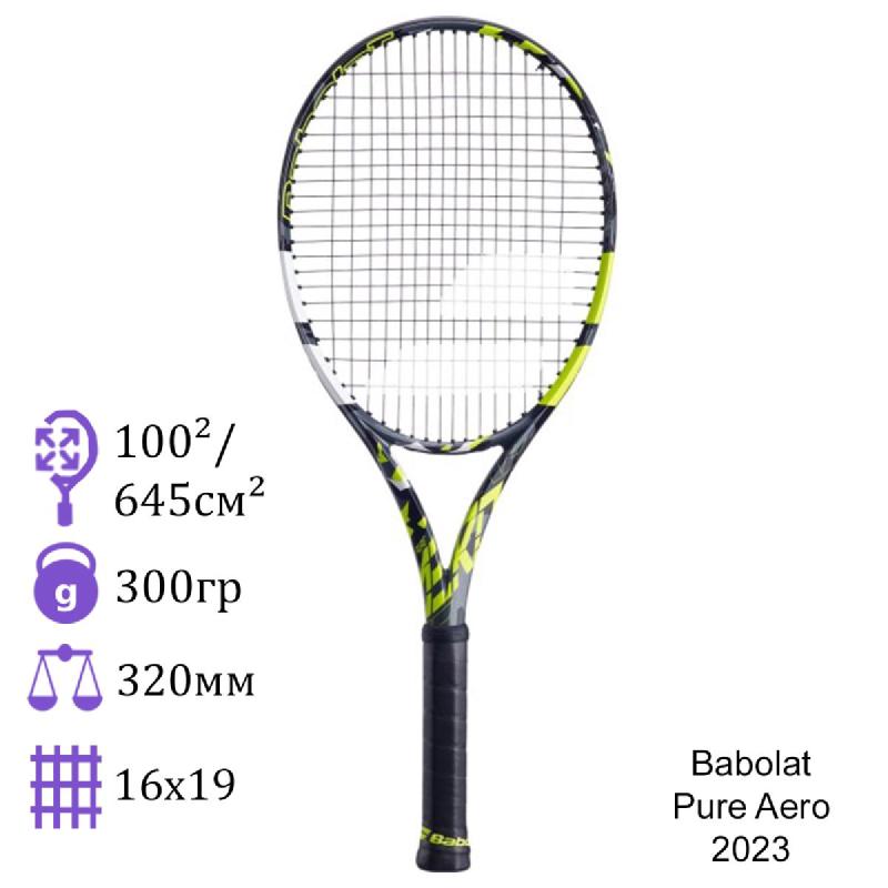 Теннисная ракетка Babolat Pure Aero 2023 (с натяжкой)