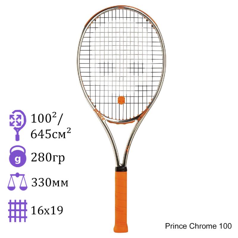 Теннисная ракетка Prince Chrome 100 280 грамм Limited Edition