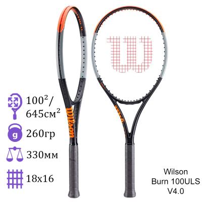 Теннисная ракетка Wilson Burn 100ULS V4.0