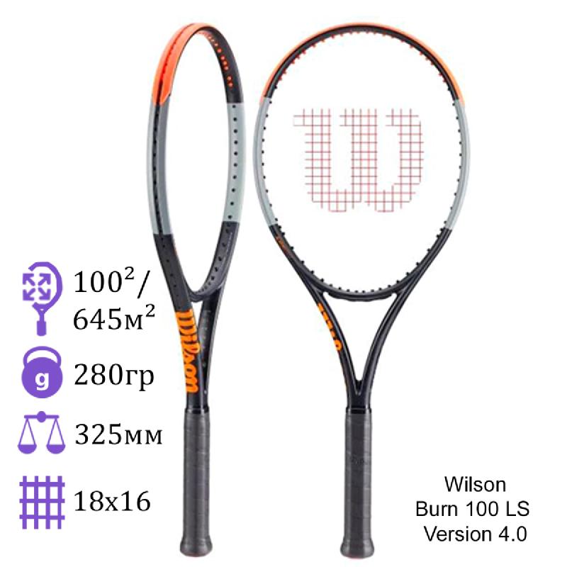 Теннисная ракетка Wilson Burn 100 LS Version 4.0