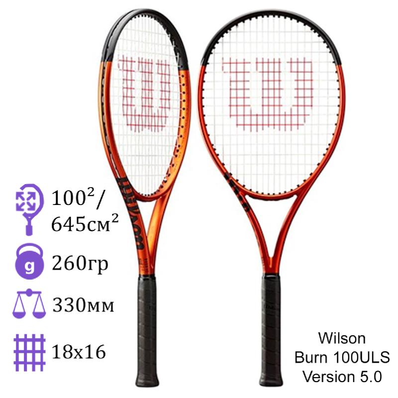 Теннисная ракетка Wilson Burn 100 ULS Version 5.0