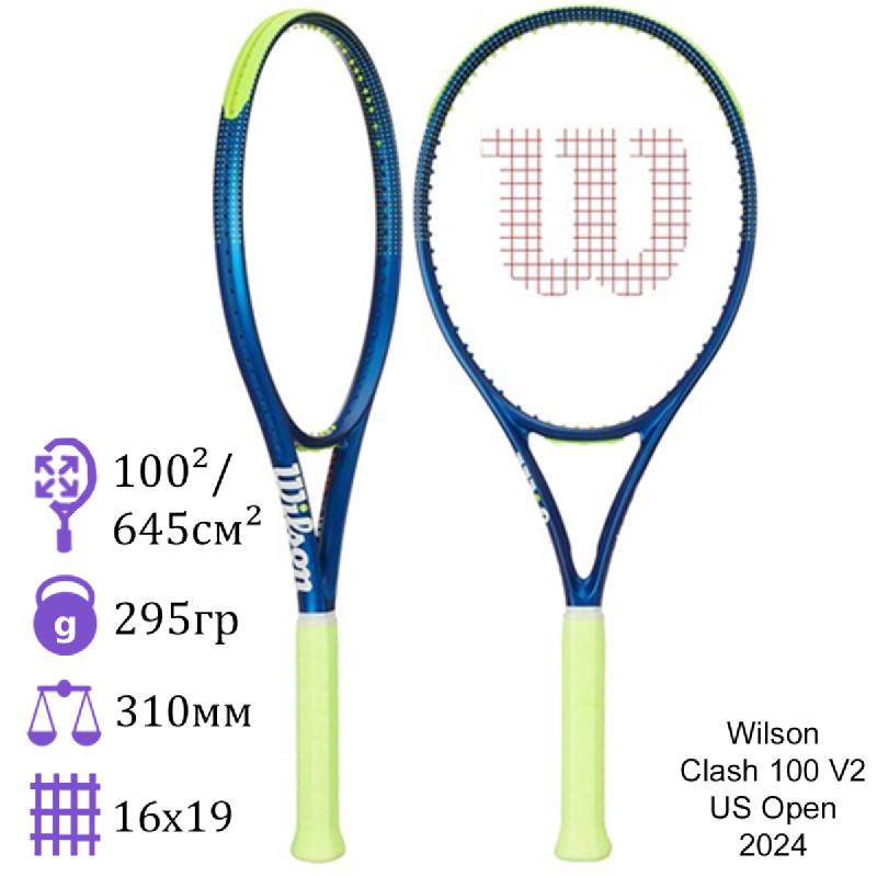 Теннисная ракетка Wilson Clash 100 V2 US Open (2024)