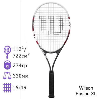 Теннисная ракетка Wilson Fusion XL Red/Black/White