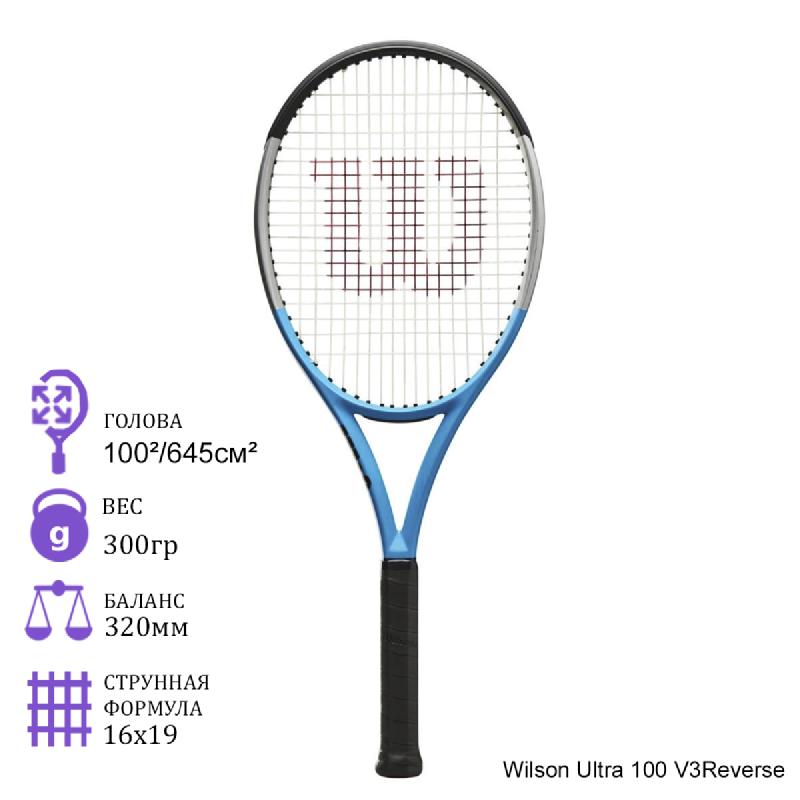 Теннисная ракетка Wilson Ultra 100 V3 Reverse