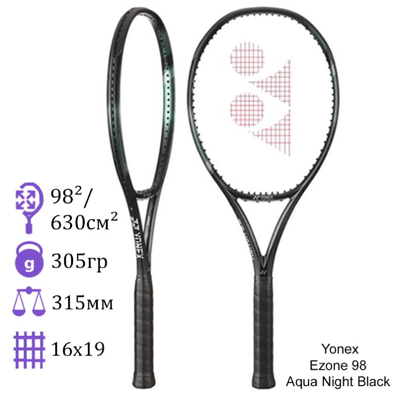 Теннисная ракетка Yonex Ezone 98 Aqua Night Black