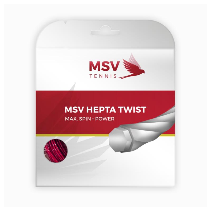 Теннисная струна MSV Hepta-Twist 1,30 Red 12 метров