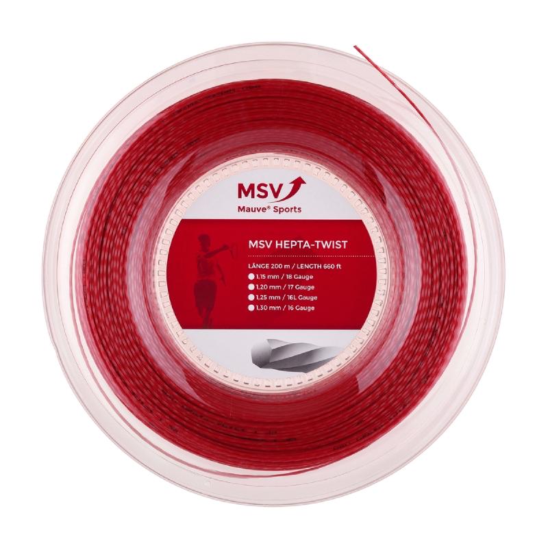 Теннисная струна MSV Hepta-Twist Red 1,25 200 метров