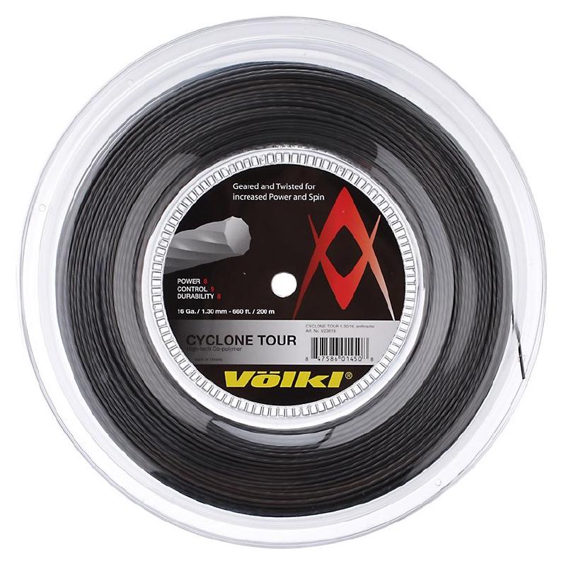 Теннисная струна Volkl Cyclone Tour 16 (1,30) black 200 метров
