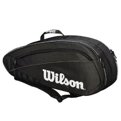 Теннисная сумка Wilson Federer Team Чёрно-белая на 6 ракеток