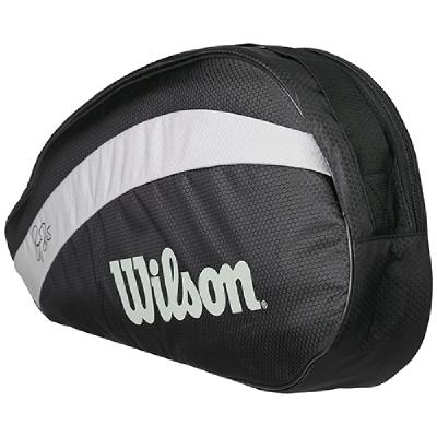Теннисная сумка Wilson Federer Team Чёрно-серая на 3 ракетки
