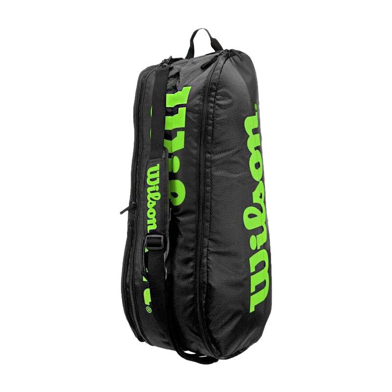Теннисная сумка Wilson Team 2 Comp Black Green на 6 ракеток