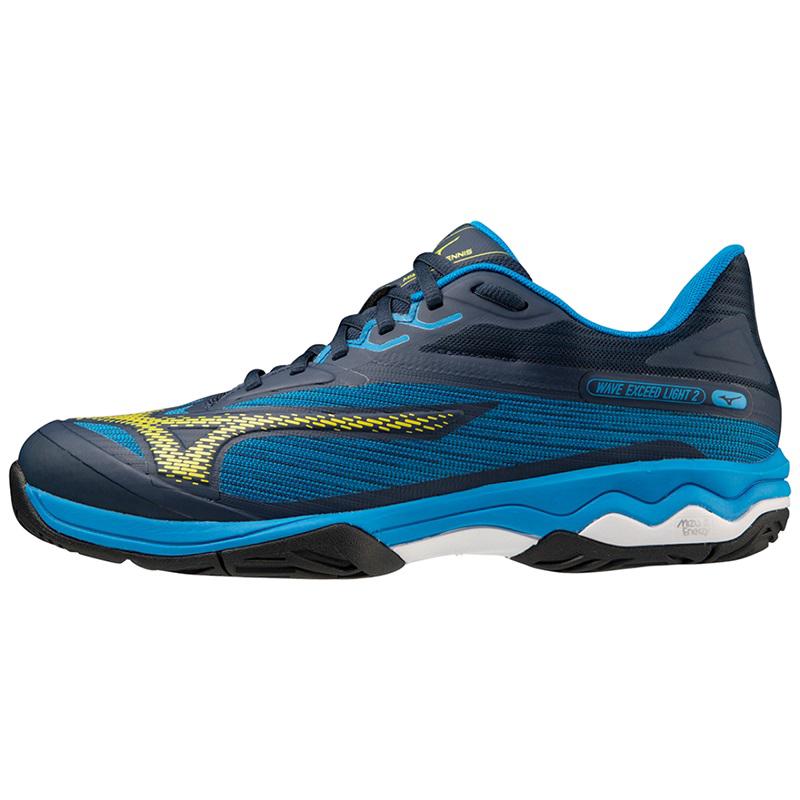 Теннисные кроссовки Mizuno Wave Exceed Light 2 AC Dress Blues/Bolt2 (Neon)