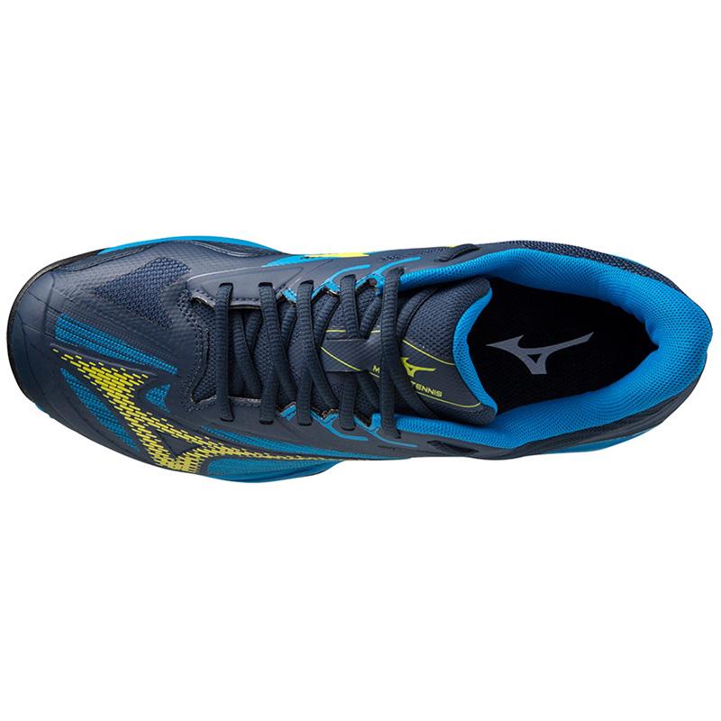 Теннисные кроссовки Mizuno Wave Exceed Light 2 AC Dress Blues/Bolt2 (Neon)