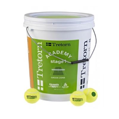 Теннисные мячи Tretorn Academy Stage 1 Green (Ведро) 72 мяча