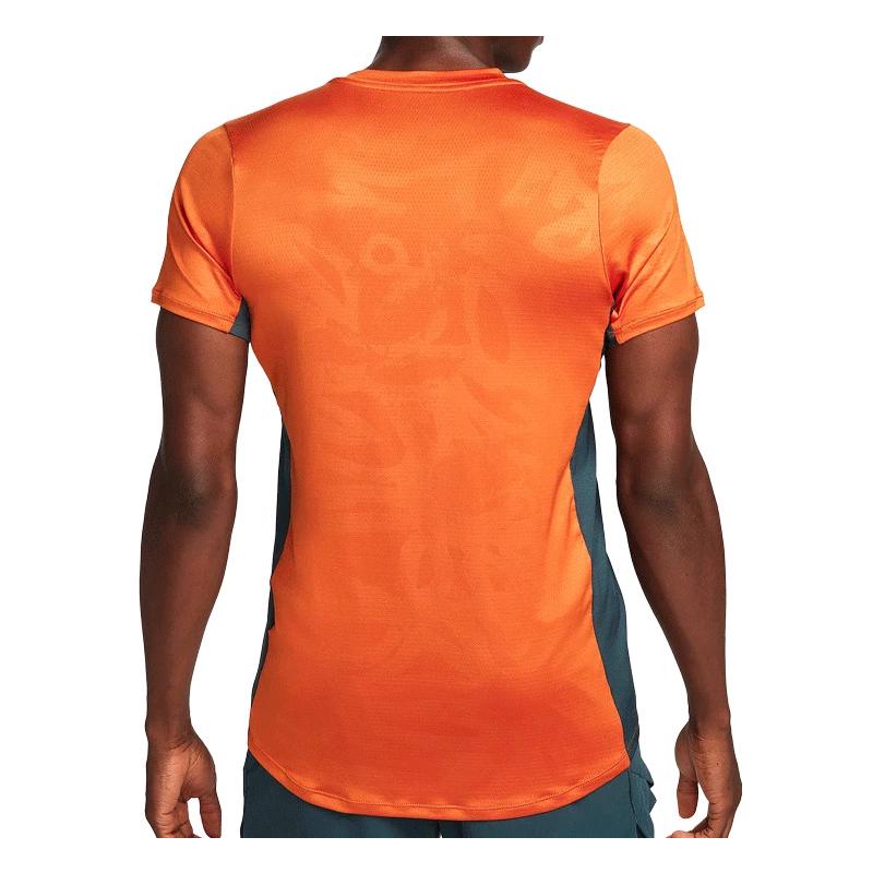 Футболка Nike Court Dri-Fit Advantage Print T-Shirt M (Campfire Orange/Deep Jungle/White)