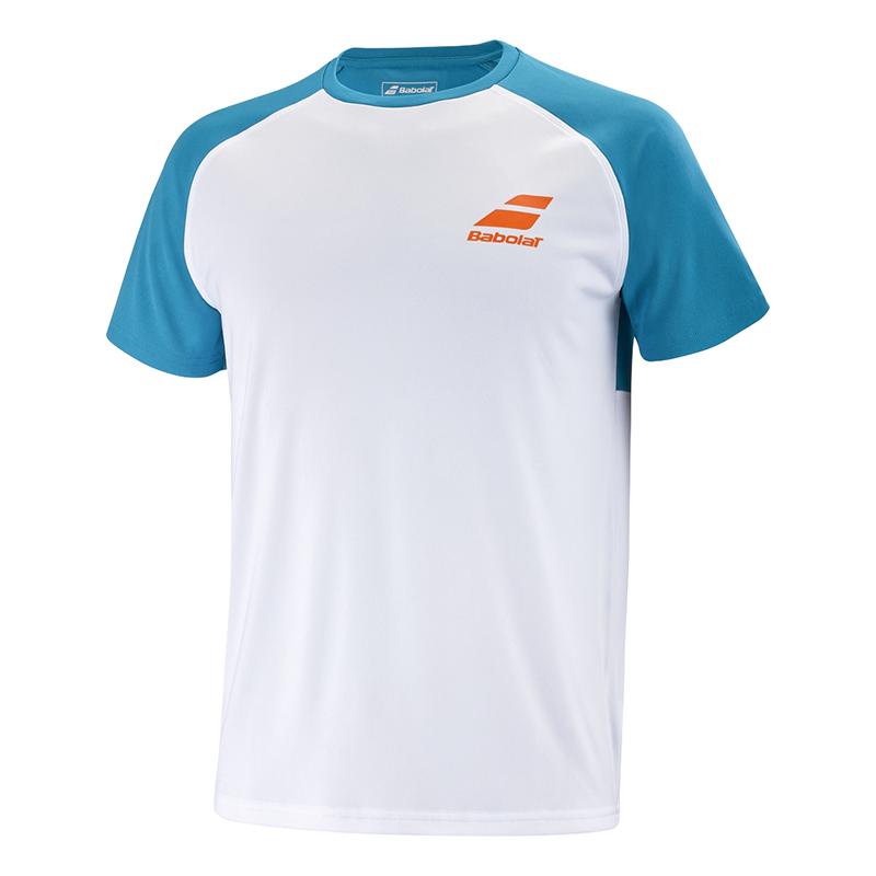 Футболка мужская Babolat Play Crew Neck White/Blue/Orange