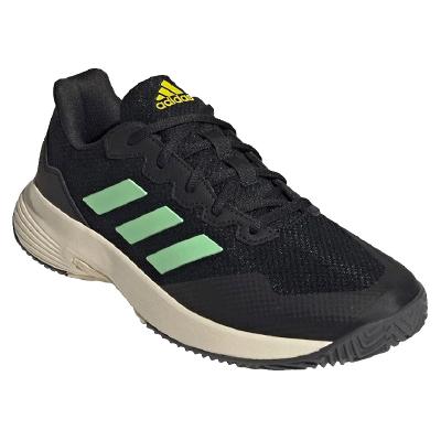 Кроссовки мужские Adidas Gamecourt 2 (Черный/Зеленый)