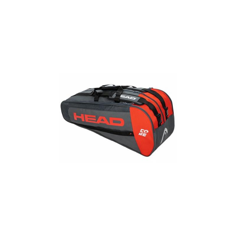 Теннисная сумка для большого тенниса Head Core 9R Supercombi Grey Red