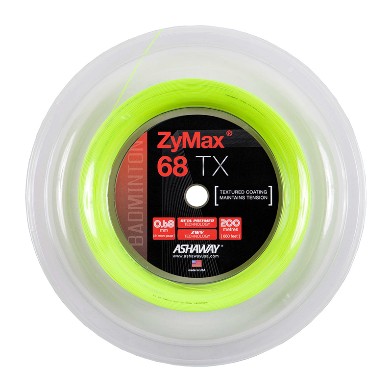 Бадминтонная струна Ashaway ZyMax 68 TX Yellow 0,68 200 метров