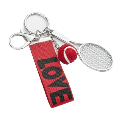 Брелок теннисная ракетка "Love" red