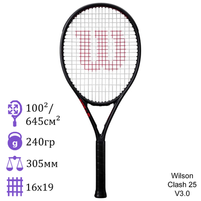 Детская теннисная ракетка Wilson Clash 25 V3.0