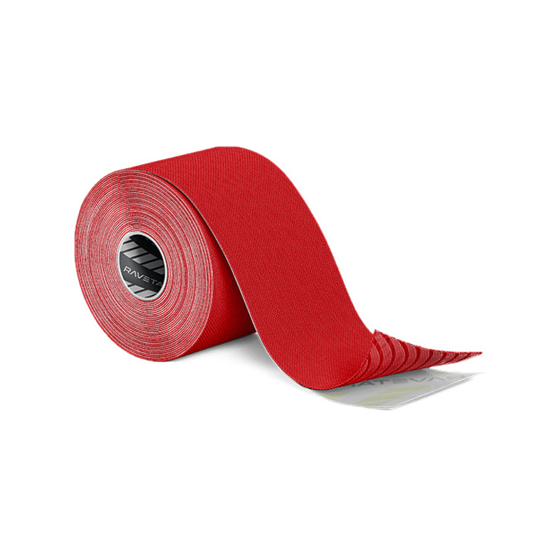 Кинезиотейп RaveTape Base, 5см х 5м (Красный)